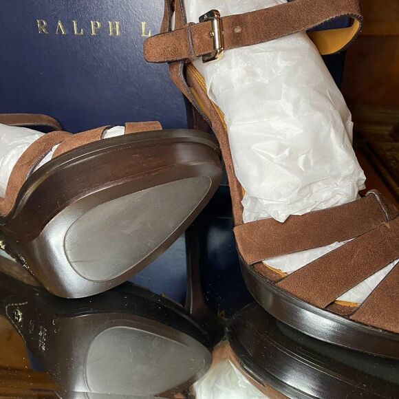 Ralph Lauren Fall ‘15 Collection Brown Suede Jenica Stiletto Sandal Look 20 & 21 - Picture 15 of 16